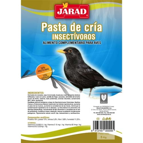900009 pasta de cria insectivoros jarad 5kg