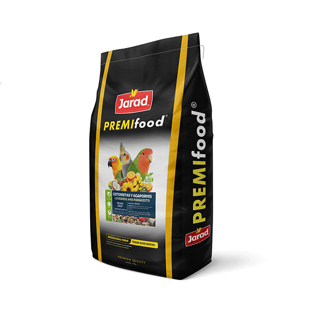 Jaras cotorrita agaporni fruta