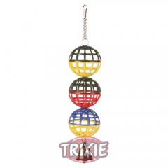 903625 3 pelotas jaula con cadena y campana 16cm